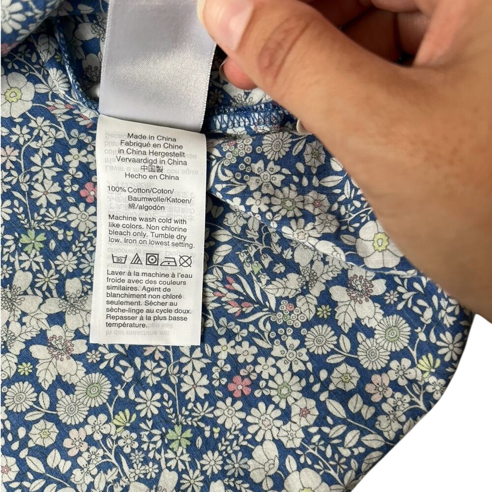 J. Crew Scalloped Cotton Poplin Blouse Shirt Mixed Liberty Prints Floral Medium - Picture 8 of 12